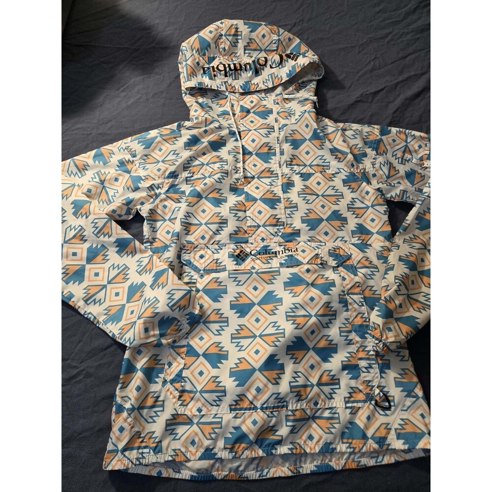 Columbia Challenger Windbreaker Pullover Anorak Aztec/geometric rhombus print M